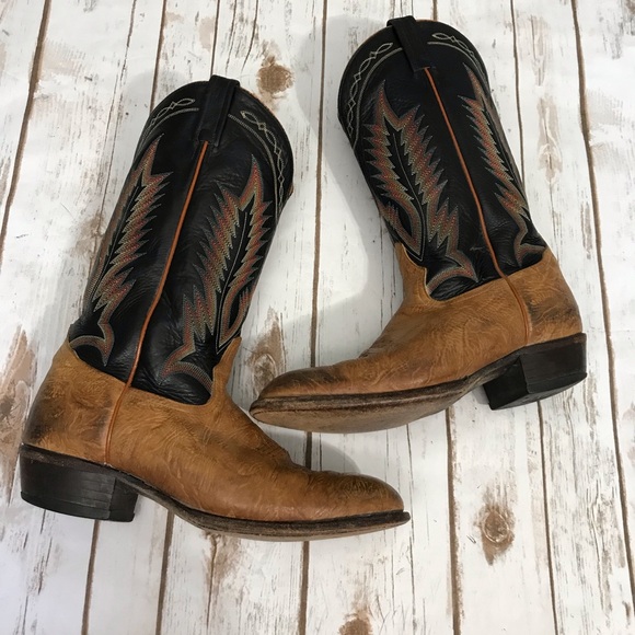 Tony Lama Cowboy Boots Size 10.5 mens Leather Western - Picture 15 of 17